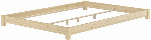 Erst-Holz Flaches Echtholzbett Doppelbett aus Kiefer Unbehandelt Modell 51 B/T/H: 140 x 200 x 18 cm - Bild 1