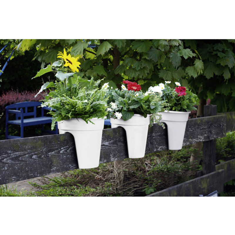 KHW Flowerclip Balkonkasten 3er Set in Weiß - Bild 4