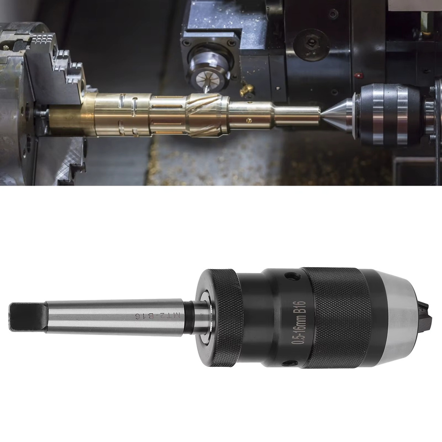 Schnellspannbohrfutter mit Morsekegel MT2-B16 für Bohrmaschinen, Spannbereich 0,5–16 mm, Farbe: Silber - Bild 5