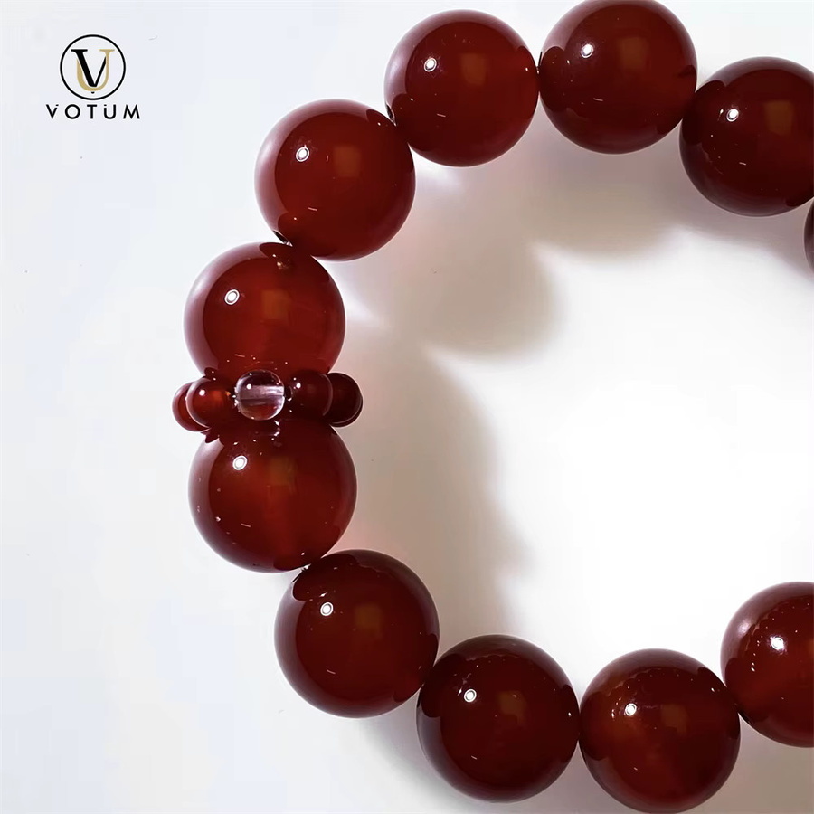 Votum Armband, rote Achatperlen, Damen - Bild 3