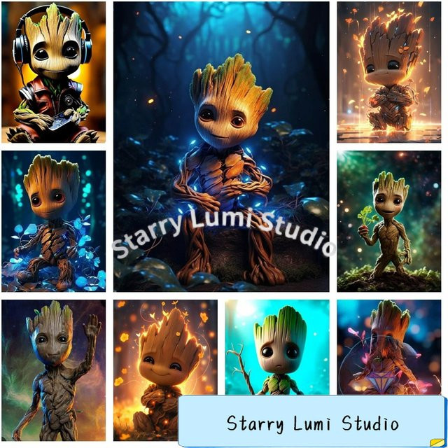 KAYOU Diamond Painting Kit Guardians of the Galaxy Groot 5D DIY Diamant-Stickerei in Multicolour - Bild 1