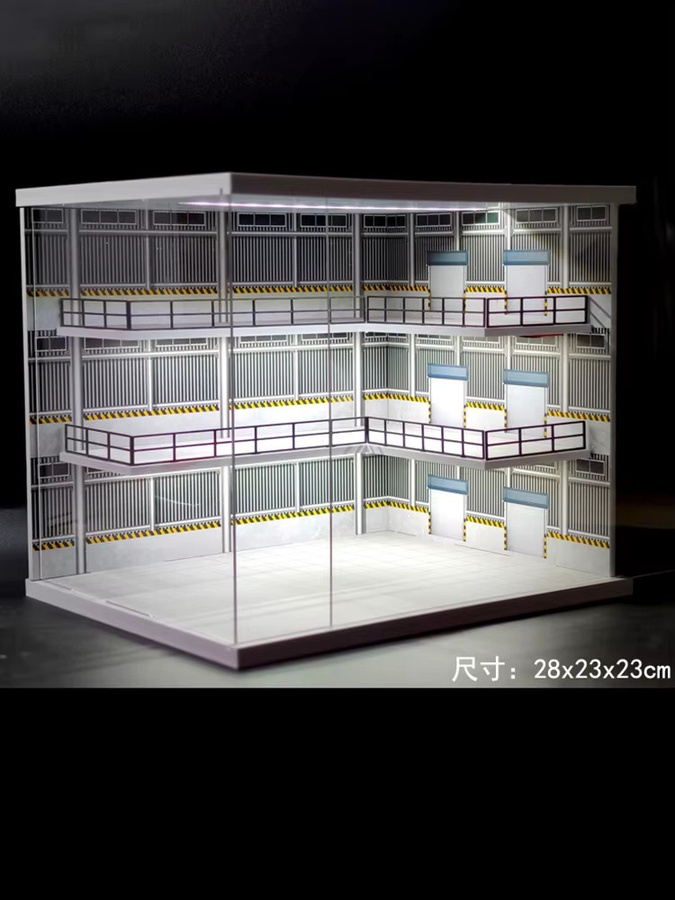 Meiduoxing Diecast Auto Garage Diorama Modell Vitrine, mit LED-Beleuchtung - Bild 2