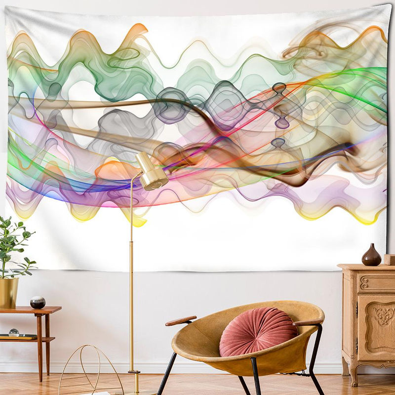 Super Six Wandbehang Psychodelische Boho Tapisserie Abstrakt Mehrfarbig B: 95 cm, H: 70 cm - Bild 3