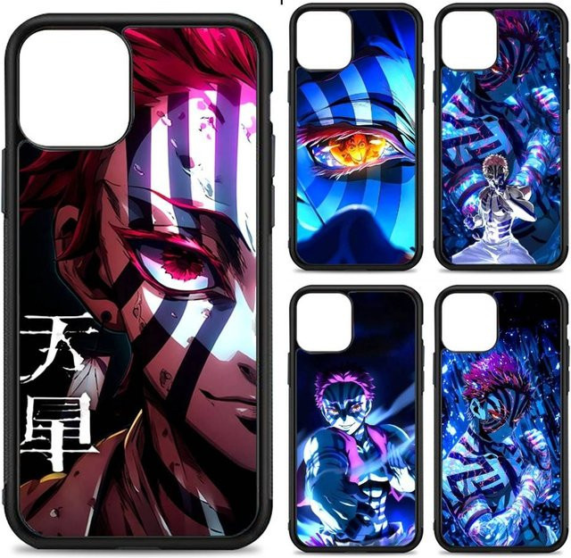 D-Demon Akaza S-Slayer Handyhülle aus PC und TPU für iPhone 11 bis iPhone 17 Pro Max Plus in Multicolour mit Kawaii Cartoon Design - Bild 1