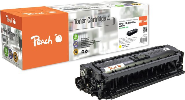 Peach Gelb Toner HP 212A W2122A für HP Color LaserJet Enterprise Flow MFP M 578 c und HP Color LaserJet Enterprise M 554 (wiederaufbereitet) - Bild 1