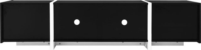 okwish TV Schrank in Schwarz Hochglanz mit Schubladen und Türen, B/T/H: 170 x 30 x 39 cm - Bild 1