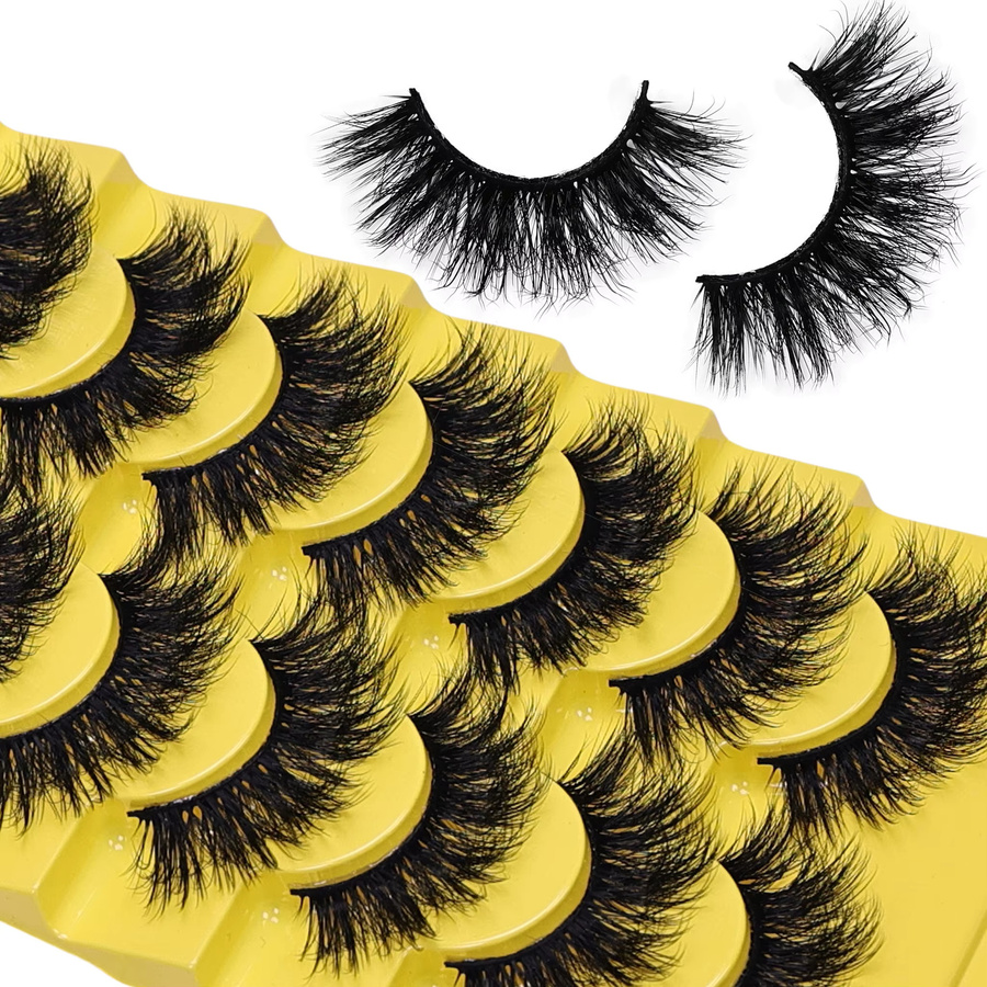JIEFUXIN Künstliche Wimpern, 7 Paar, 3D-flauschig, Unisex - Bild 2