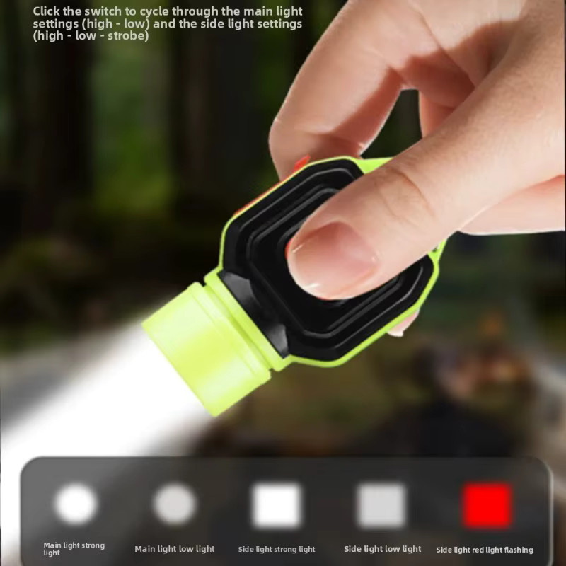 QHSPE COB LED Schlüsselanhänger-Leuchte Gelb, USB-aufladbare tragbare Arbeitsleuchte mit Haken für Outdoor, Camping und Notfälle - Bild 2