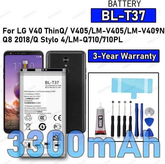 LG BL-T37 Ersatzbatterie in Schwarz für LG V40 ThinQ, V405, LM-V405, LM-V409N und Q8 2018 - Bild 1