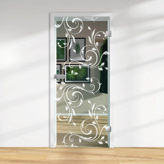 Skyscope Glasdrehtür ESG Floatglas Dekor Siebdruck DIN Rechts H x B x T: 197,2 x 83,4 x 0,8 cm - Bild 1