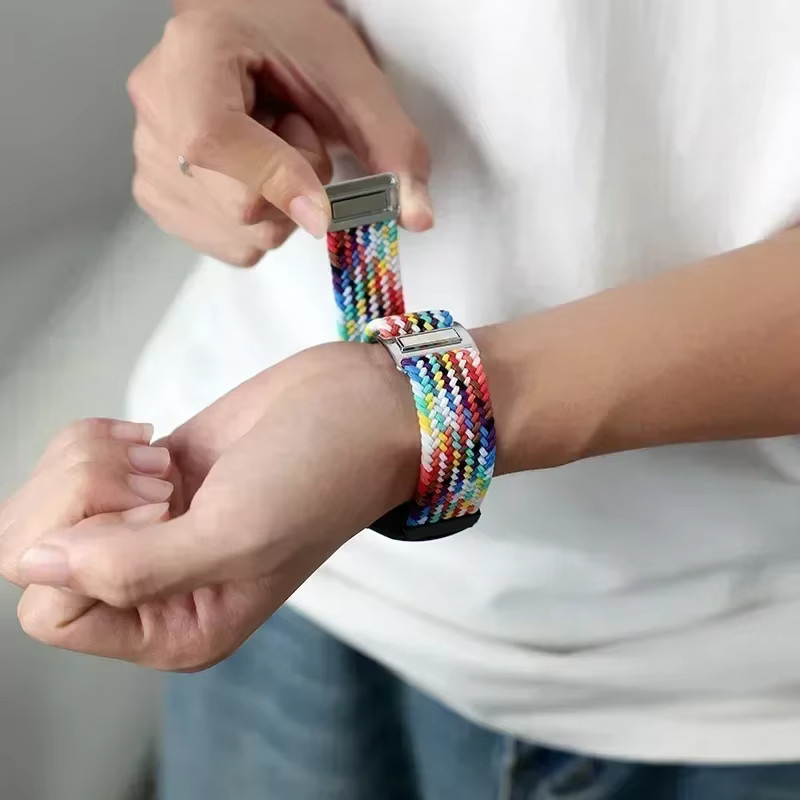 Uhrenarmband Textil, Geflochtene Schleife, 22 mm, Bunt, Unisex - Bild 3