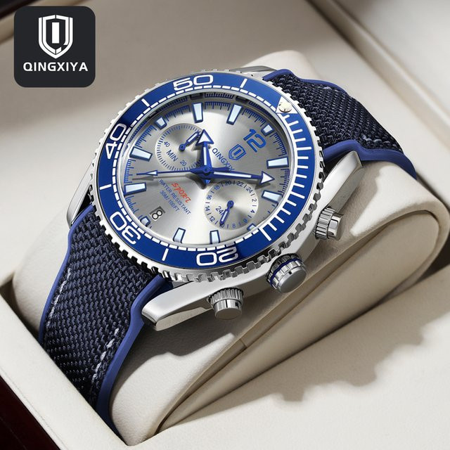 QINGXIYA Chronograph, Quarz, Silikon Armband, Herren - Bild 1