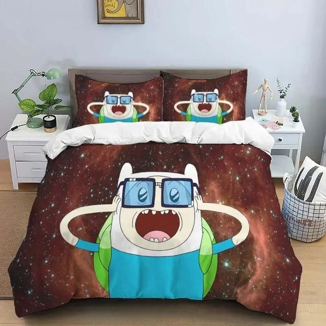 Adventure Time Finn und Jake Bettwäsche-Set mit Steppdecke in Multicolour, B/H: 180 x 210 cm - Bild 1