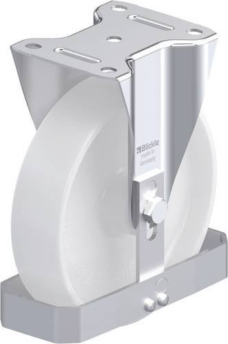 Blickle B-PO 200R-FS Stahlblech-Bockrolle in Weiß mit 200 mm Rad-Durchmesser und 400 kg Tragfähigkeit - Bild 1