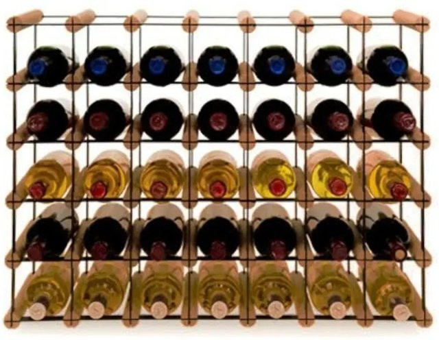 PROREGAL Modulares Weinregal Vinotega Mod aus massivem Kiefernholz, Braun geölt, H x B x T: 52,5 x 72,5 x 24,5 cm - Bild 1