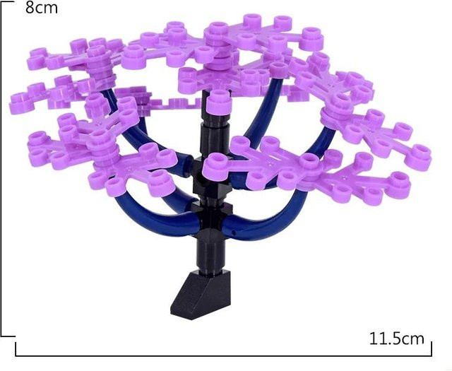 Yiran toy MOC Stadt Pflanze Baum Laube Wald, Blöcke, lila, ab 6 Jahren - Bild 1