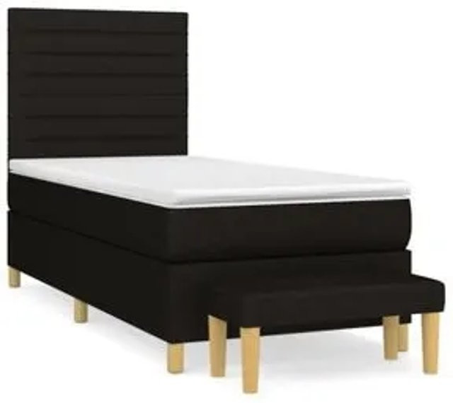 vidaXL Boxspringbett mit Matratze Schwarz B/T/H: 100 x 200 x 118 cm - Bild 1