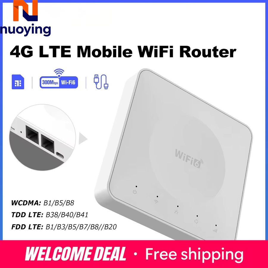 NUOYING 4G SIM WLAN-Router WiFi6 Mobilfunk-Modem mit Typ-C Schnittstelle für bis zu 32 Geräte in Weiß - Bild 2