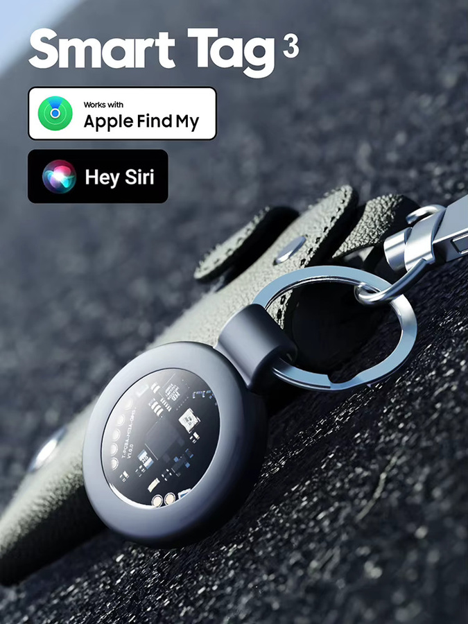 Intelligenter Tracker-Tag für Apple Find My Anti-Verlust-Ortungsgerät mit Tonalarm, GPS-kompatibel für iOS iPhone und iPad, Schwarz - Bild 5