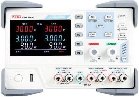 Uni-T UDP3303C Labornetzgerät mit 3 Ausgängen, einstellbar 0 - 30 V/DC, 0 - 3 A, 195 W, USB-Device, RS-232, Remote programmierbar, Farbe: Weiß - Bild 1