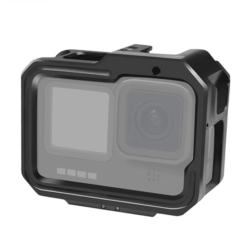 Schutzgehäuse aus Aluminiumlegierung für GoPro Hero 13 12 11 10 9 in Schwarz mit Doppel-Claw-Halterung - Bild 5