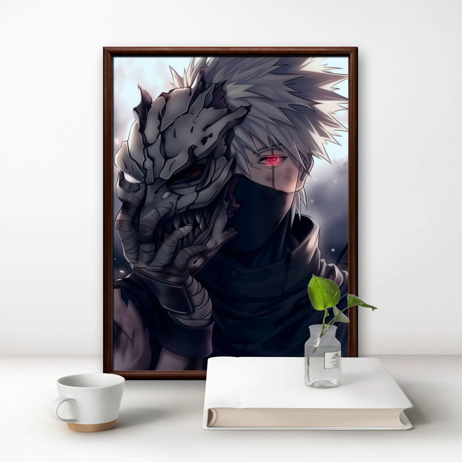 Kayou Naruto Kakashi DIY Diamantmalerei Kit mit Rundsteinen als Mosaik-Kreuzstich-Stickerei für die Dekoration, Mehrfarbig, B/H: 40 x 40 cm - Bild 2