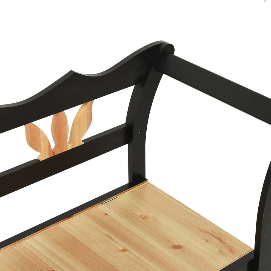 vidaXL Sitzbank aus Massivholz Tanne in Schwarz B/T/H: 107 x 45 x 75,5 cm - Bild 5