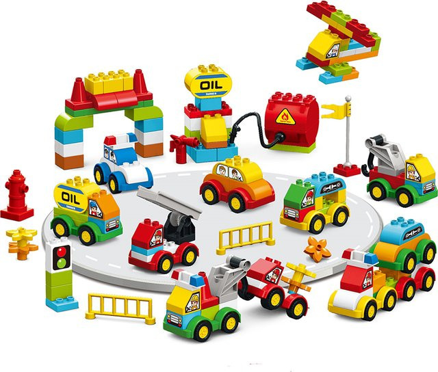 Duploed Auto Kader Bausteine, 140-teiliges Set, Fahrzeuge, Bunt / Mehrfarbig - Bild 1