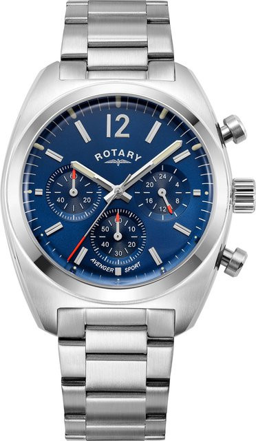 Rotary Avenger Sport Chronograph, Quarz, Edelstahl, Blau, 40 mm, Herren - Bild 1