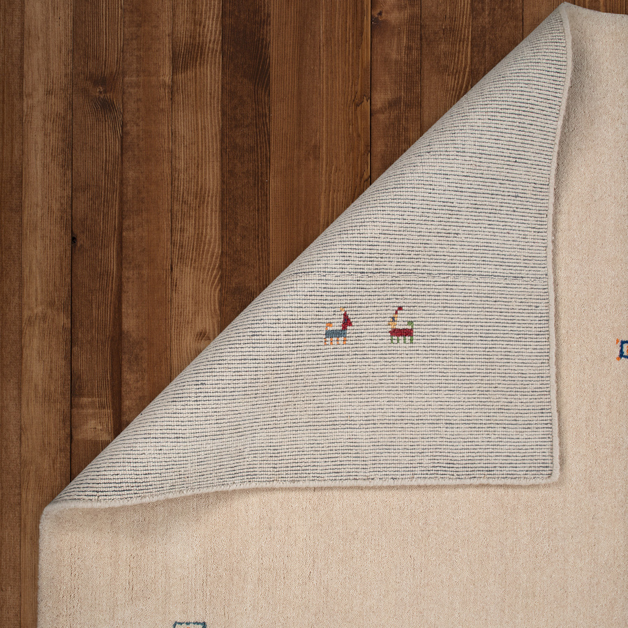 Gabbeh-Teppich Majestic in Beige, gewebter Wollteppich, B/T: 160 x 230 cm - Bild 2