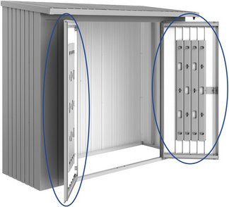 Biohort Doppeltür für Kaminholzregal WoodStock in Silber-Metallic - Bild 2