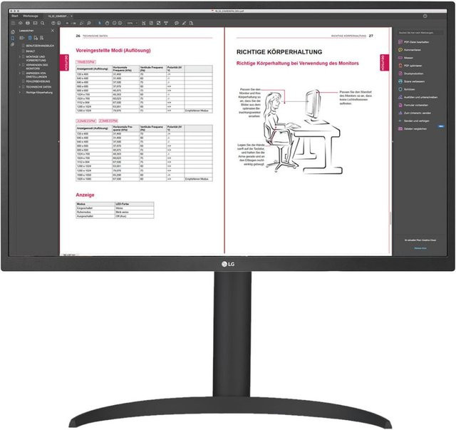 LG 27BP55U-B Computerbildschirm 27 Zoll 4K Ultra HD LED in Silber und Schwarz mit HDMI, DisplayPort und USB - Bild 1