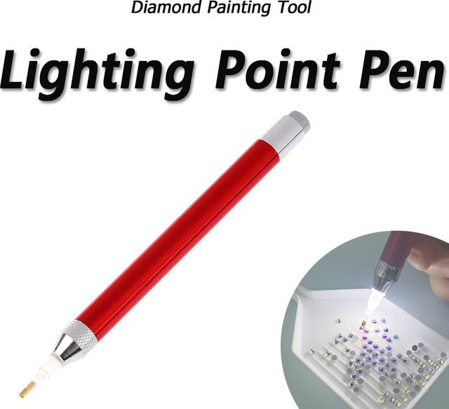 Red Diamond Malerei Werkzeug Beleuchtungs-Punktstift für 5D Diamantmalerei in Rot - Bild 1