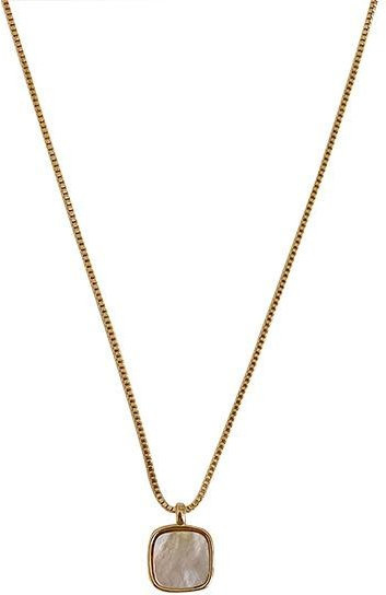 Mango Event Halskette, Shell Anhänger, Zinklegierung, 45cm, Damen, beige - Bild 1