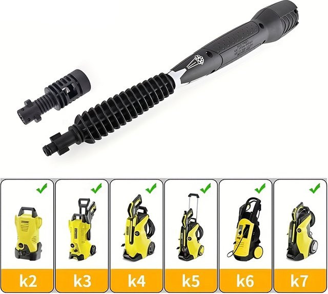 Karcher Hochdruckreiniger Vier-in-Eins-Multifunktions-Einstelldüse in Schwarz, kompatibel mit K2-K7 Serie - Bild 1