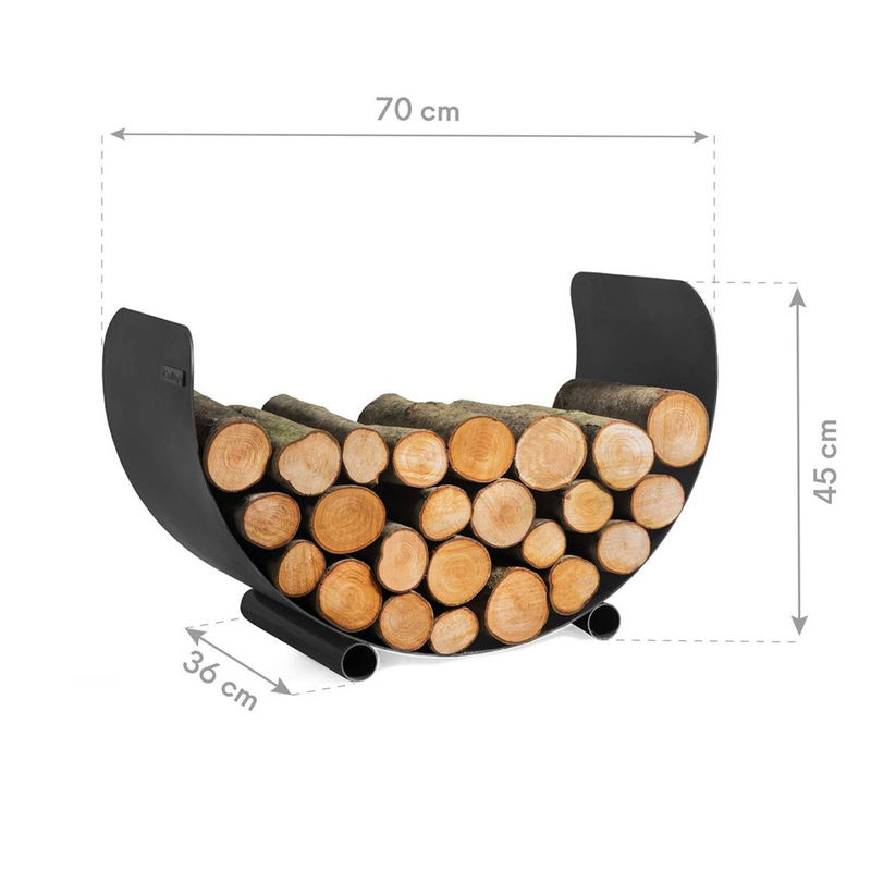 CookKing Kaminholzregal Turyn 70 aus Stahl, schwarz, B/H/T: 70 x 45 x 36 cm - Bild 3