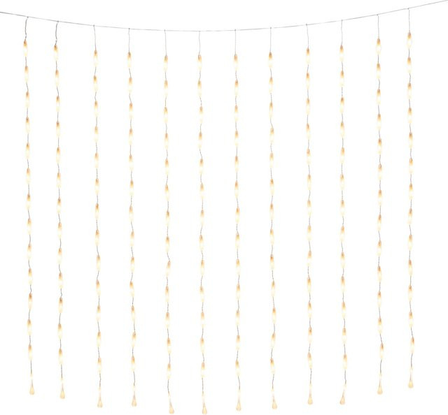 Konstsmide LED Lichtervorhang Tropfenform in Bernstein mit 400 LEDs für Außenbereich B x H: 200 x 200 cm - Bild 2