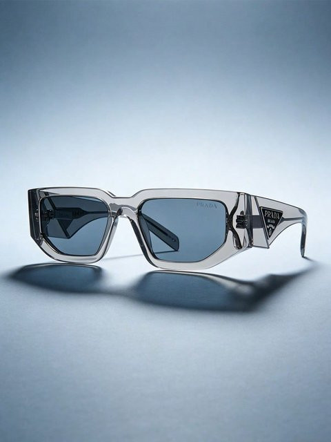 Prada PR09ZS Sonnenbrille, Square, Acetat, Transparent, Grau, Herren, Vollrand - Bild 1