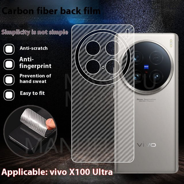 10er Set 3D Carbon Faser Schutzfolie für Vivo X100 Ultra, X100S Pro und X100 Pro, Vollabdeckung, Transparent Matt - Bild 1