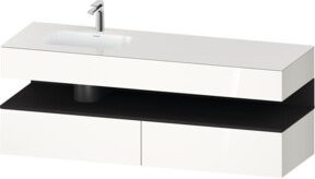 Duravit Einbauwaschtisch-Möbel-Set Qatego in Grau und Weiß, B/T/H: 160 x 50 x 60 cm - Bild 1