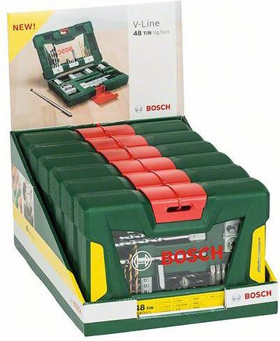 Bosch Werkzeugset mit Bohrer, Schraubendreher-Bits und Steckschlüsseln in Grün - Bild 1