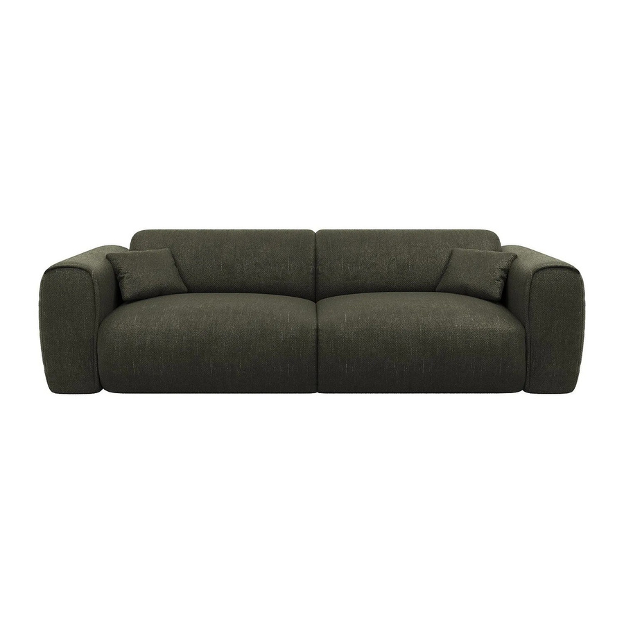 Vente-unique Schlafsofa Pognia in Khaki mit Strukturstoff und Schlaffunktion - Bild 2