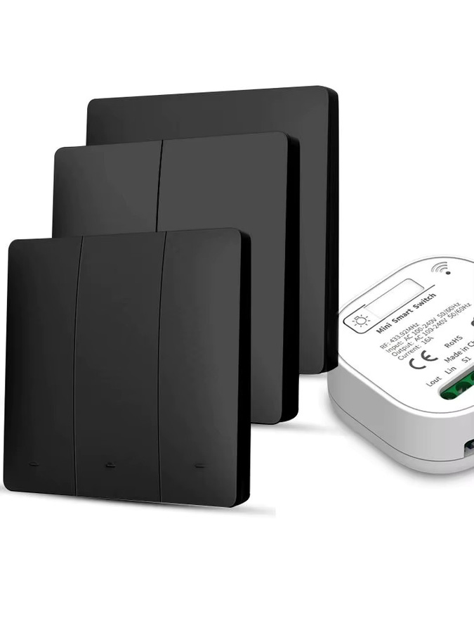 SIXWGH Kabelloses intelligentes Schalter-Set mit 433 MHz Fernbedienung für Wandinstallation im Wohnzimmer oder Außenbereich - Bild 4