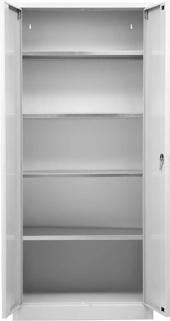 PROREGAL Flügeltürenschrank Badger in Grau, verzinkt, mit 4 Fachböden, H x B x T: 180 x 80 x 38 cm - Bild 1
