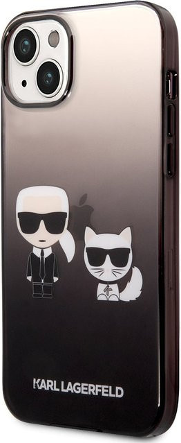 Karl Lagerfeld Schutzhülle für Apple iPhone 14 Plus in Schwarz mit Gradient Karl & Choupette Design - Bild 1