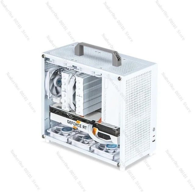 Kompaktes Mini-ITX Desktop-Computergehäuse mit hinterem Kabelmanagement in Weiß - Bild 1