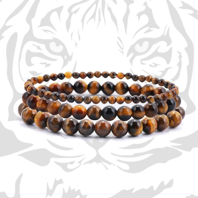 Armband Tigerauge, Kristall, Perle, Unisex, Bunt - Bild 1