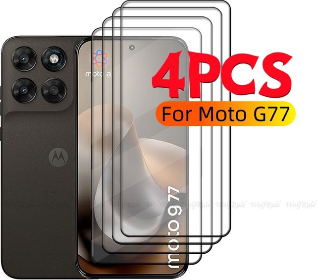 Motorola Moto G77 Schutzfolie aus gehärtetem Glas, transparente HD Displayschutzfolie mit 9H Härtegrad und vollständiger Abdeckung - Bild 1