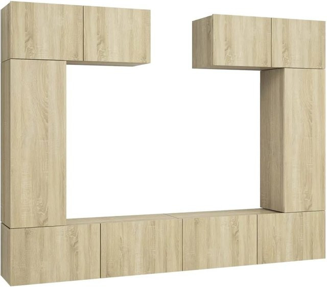 vidaXL 6-tlg. TV-Schrank-Set für dein Wohnzimmer in Beige aus Holzwerkstoff, B/T/H: 100 x 30 x 30 cm, 30,5 x 30 x 90 cm und 80 x 30 x 30 cm - Bild 1