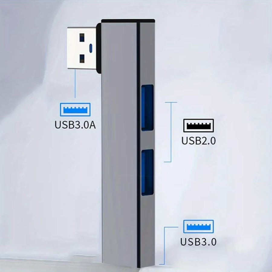 Maerknon 3-in-1 USB-Hub-Dockingstation in Silber mit USB 3.0 und USB-C für Laptop und PC - Bild 2